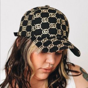 Inspired GG Black & Gold Embroidered baseball cap